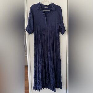 Navy Blue Tiered Dress